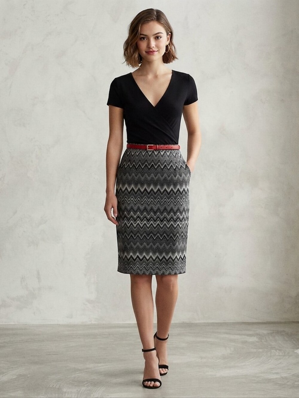 ModCloth peace and client chevron knit dress MED